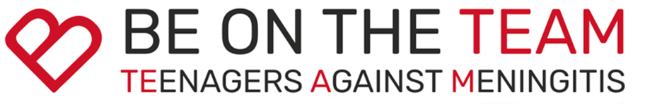Logo. Be on the team. Teenagers against meningitis