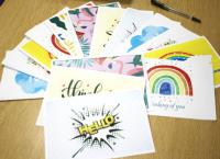 Some of the cards designed by the Communications team