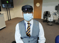 Hisham using the HoloLens