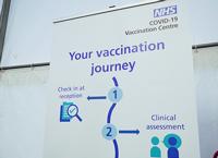 vaccination journey banner at a clinic