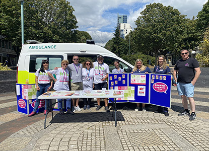 Hepatitis team in Plymouth City Centre at a pop up testing van