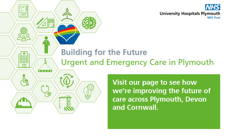 green hexagonal icons urgent and emergency care in plymouth
