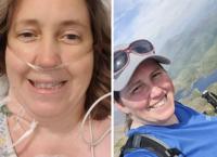 Photos of Jo after her op and at the top of Snowdon