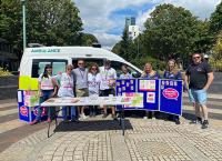 Hepatitis team in Plymouth City Centre at a pop up testing van
